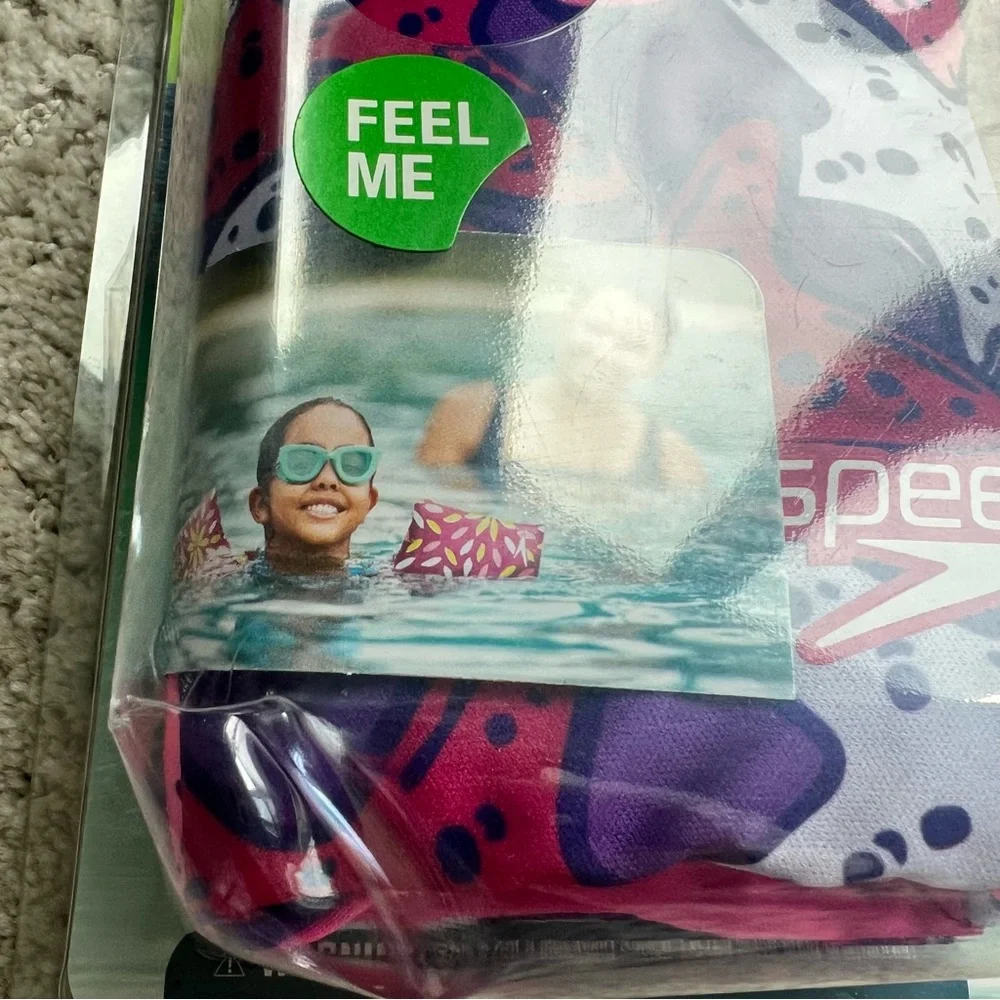 Speedo Kids' Fabric Armbands for Swimming Pool Ages 2-12 New In Box Pink Purple